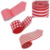 Christmas Ribbon 4PCS Set with Striped Polyester Webbing for Wrapping Tree Decorating and Crafting Seasonal Projects