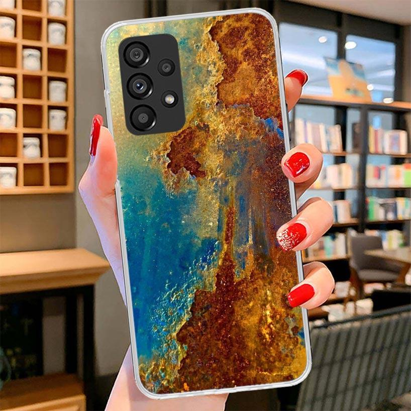 Vintage Industrial Style Rusty Pattern Phone Case For Samsung Galaxy A12 A22 A32 A52 A72 A02S Phone Case Note 20 Ultra 10 S10 Pl