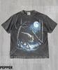 Vintage Wolf 90er Grafik-T-Shirt, Wolfsliebhaber Retro-T-Shirt, Grunge Retro Wolf Ausgebleichtes T-Shirt, Rustikales Outdoor-Tierliebhaber Geschenk, 2000er Wolfsgeschenk