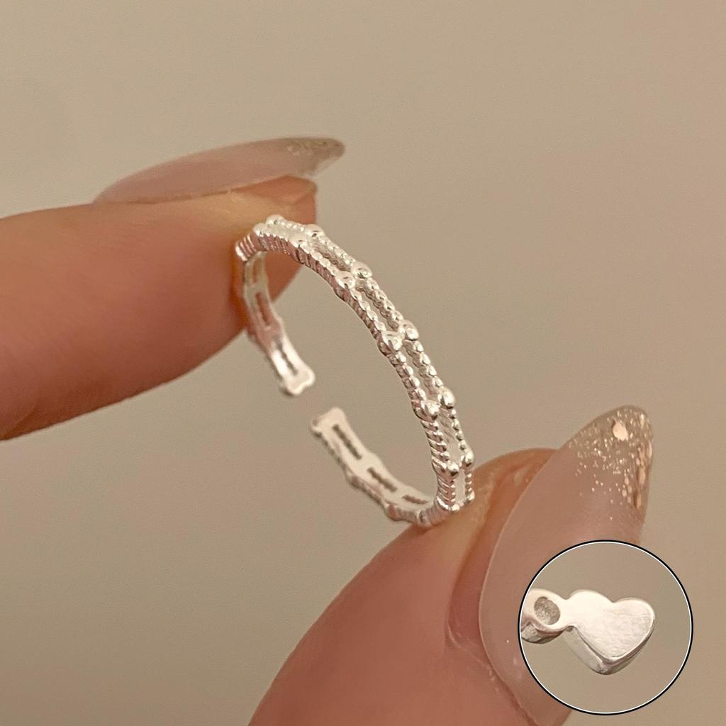 Xiaohongshu S925 Sterling Silver Summer Ring: Women's High-End Niche Light Luxury, Non-Fading Silver Jewelry