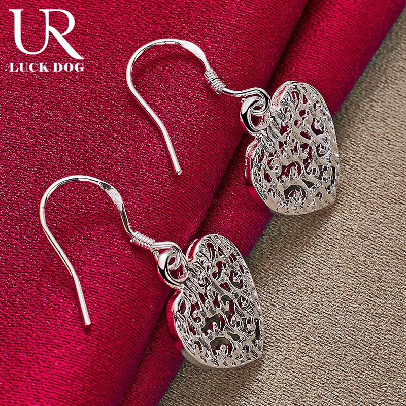 Cercei cu pandantiv în formă de inimă, argint 925, bijuterii la modă pentru nuntă