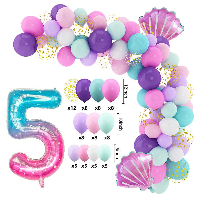 Balloon chain set 12 inch mermaid tail balloon latex balloon birthday party decoration balloon