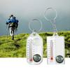 Portable Small Keychain Thermometer Compass Outdoor Mountaineering Buckle Compass Pointer for Wilderness Exploration