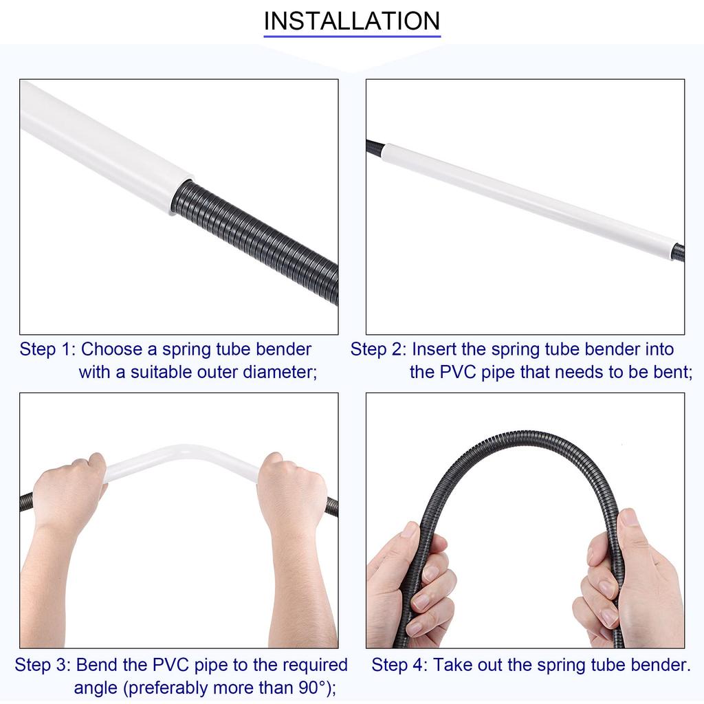 uxcell Spring Tube Bender, 21.15mm Outer Diameter, 700mm Length, High Carbon Steel, Type A Kit, for 21.5mm-27mm Inner Diameter PVC Pipe