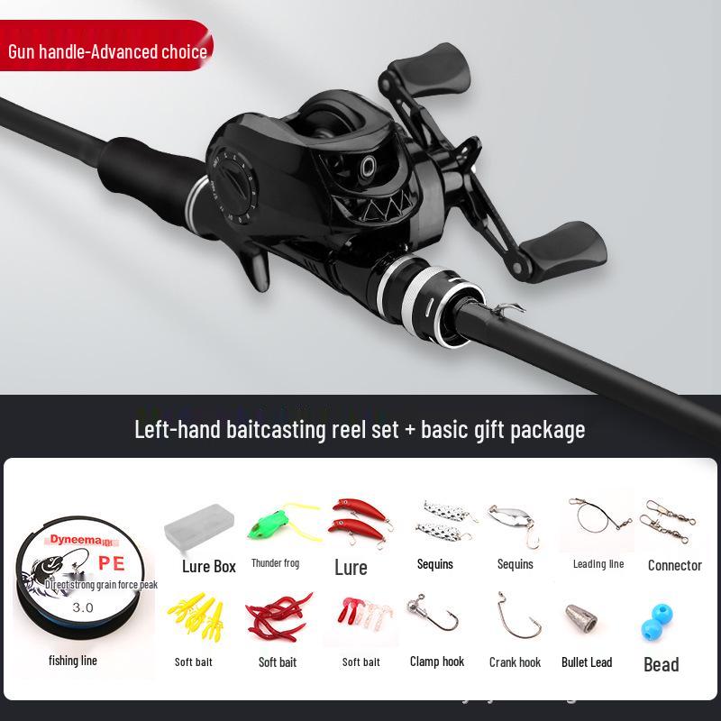 Beginner's Complete Lure Fishing Set: Long-Casting Rod with Guide Rings