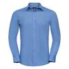 Russell Collection Mens Long Sleeve Poly-Cotton Easy Care Tailored Poplin Shirt