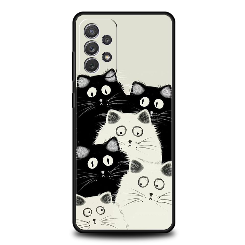 Cartoon Cat Phone Case for Samsung Galaxy A13 A14 A54 A73 A34 A51 A71 A22 A23 A32 A52 A01 A11 A21S A31 A41 Soft Shell Capas Bags