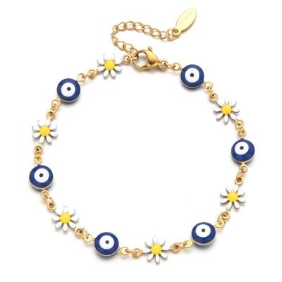 Armband mit Evil Eye Blume Anhänger Augenarmband Amulett zur Abwehr des Bösen Abwehr des Bösen Abwehr von Energie und Anziehung positiver Energie [Magie