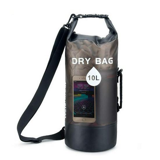 PVC Waterproof Backpack with Net Pocket - Single/Double Shoulder Options for Rafting