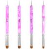 4 Pcs French Manicure Brush Gel Acrylic Nail Brushes Nail Art Brushcure Tool With Dotting Tool Double-Ended Art Pen for Manicure Cuticle Clean Up