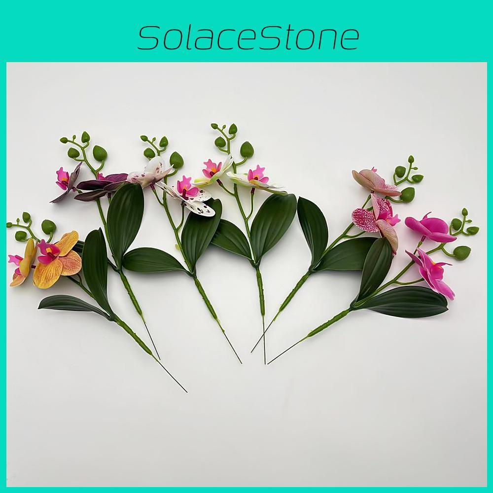 Orchid Faux Butterfly  With Realistic Leaves For Wedding And Settings Event