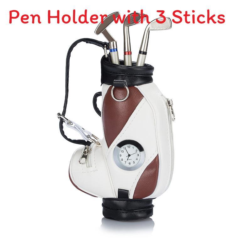 Golf Ball Shape Pen Holder With Zinc Alloy Material For Office Desk Decor And Gift