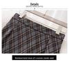 Women's Flocked Plaid Skirt 2026: Winter Elastic High Waist A-line Hip-Covering Skirt