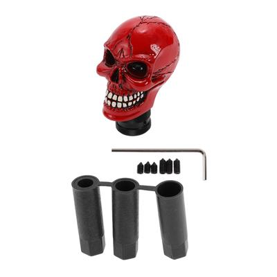HEROFFIX Totenkopf Schalthebel Universal Schalthebel Harz Stick Schalthebel Hebelknauf für Automatik und Manuell mit 3 1 Set 8,7cm Knauf, Knauf, Autos, Adapter, Rot,
