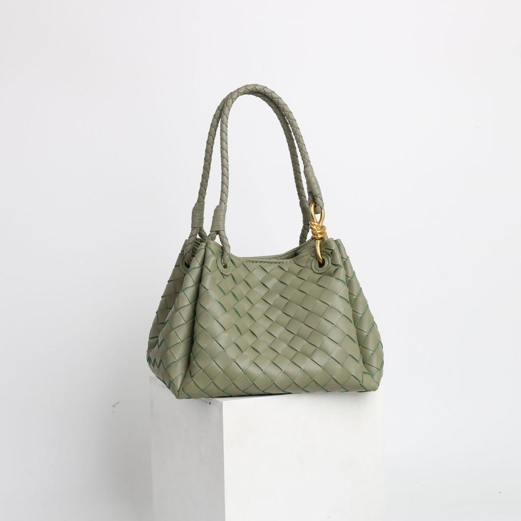 Nuova Fibbia Corda Metallica Borsa Intrecciata in Pelle Stile Uguale a Paracadute Shuqi Cesto per Verdura Portatile Grande Capacità