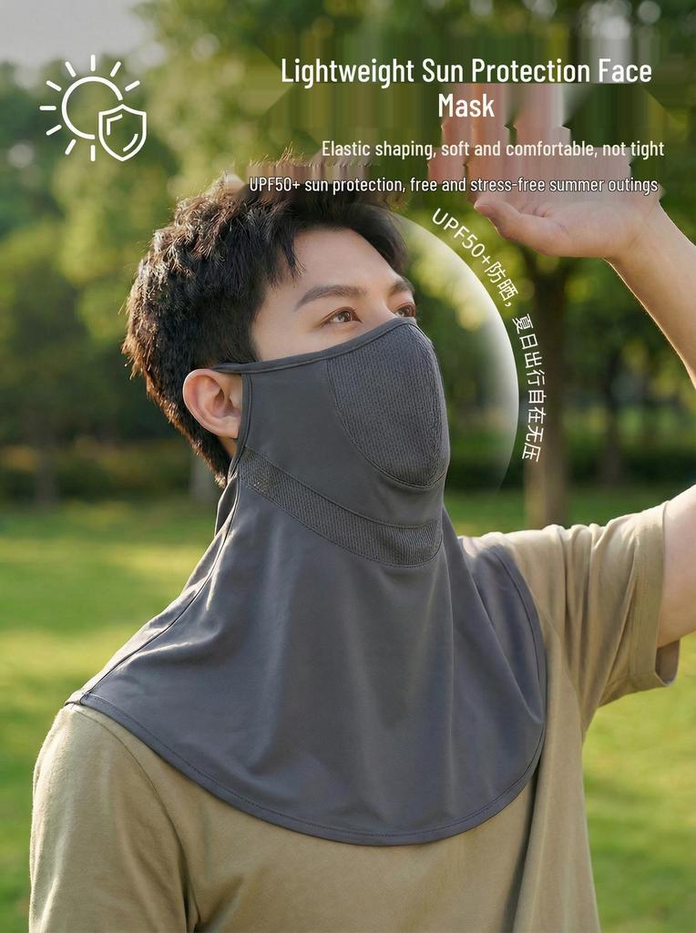 Ice Silk Breathable Sun Protection Mask: Women's Full Face and Neck Shield for Cycling