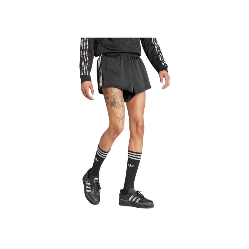 Adidas Pride Shn Comfortable Striped Elastic Waist Straight Casual Shorts Men shorts Black IZ4892