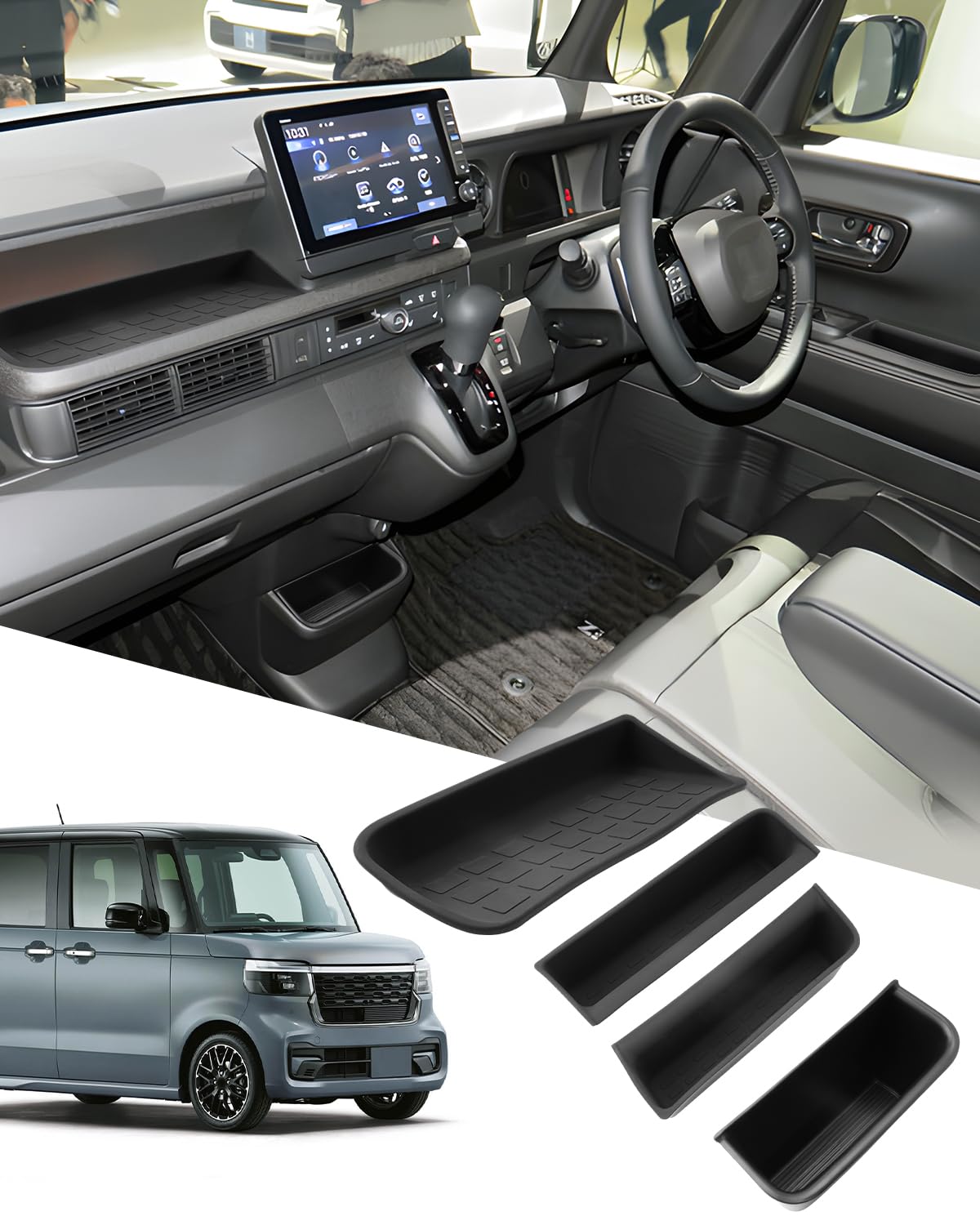 

SXCY Honda 3rd Generation Console Front Door Storage Passenger Seat Center Console Door Small Item Interior Door Custom Interior Parts N-BOX (JF5/JF6)