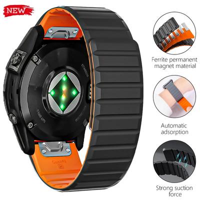 Magnetický silikónový remienok pre Garmin Fenix ​​6 6X Pro 7 7x 5X 5 Pro Gen 2 Quick Fit náramok pre Enduro 2 Descent Mk1 Band 22 mm 26 mm