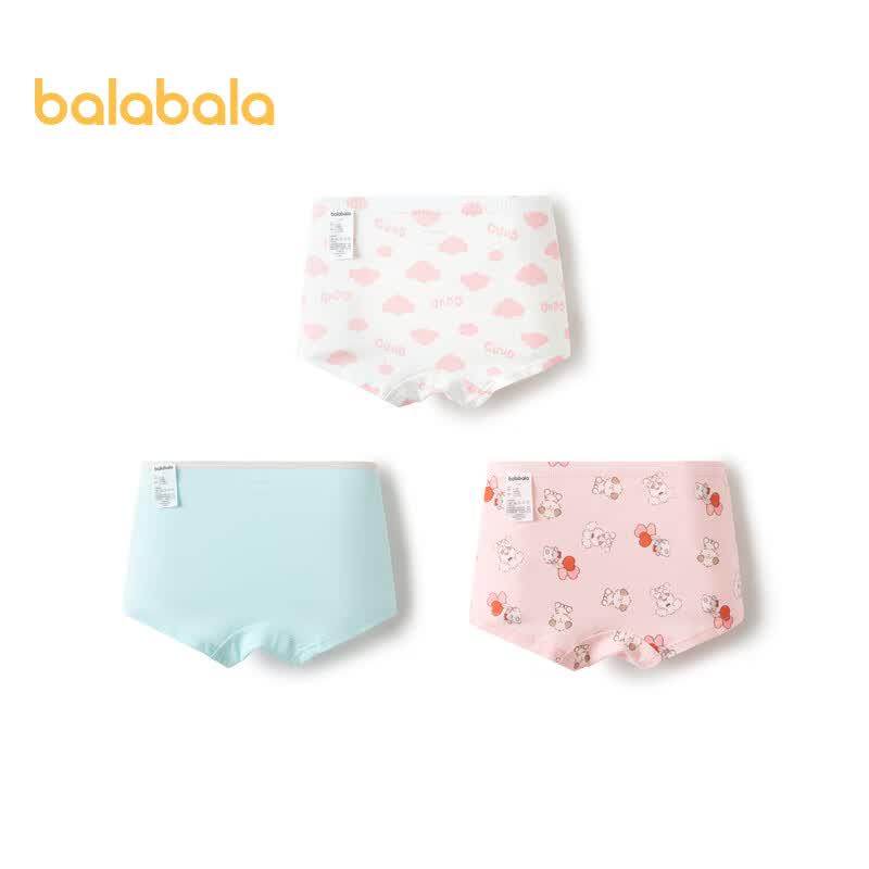 Balabala Girls' Cotton Boxer Briefs - Miiiichan IP (3-Pack)