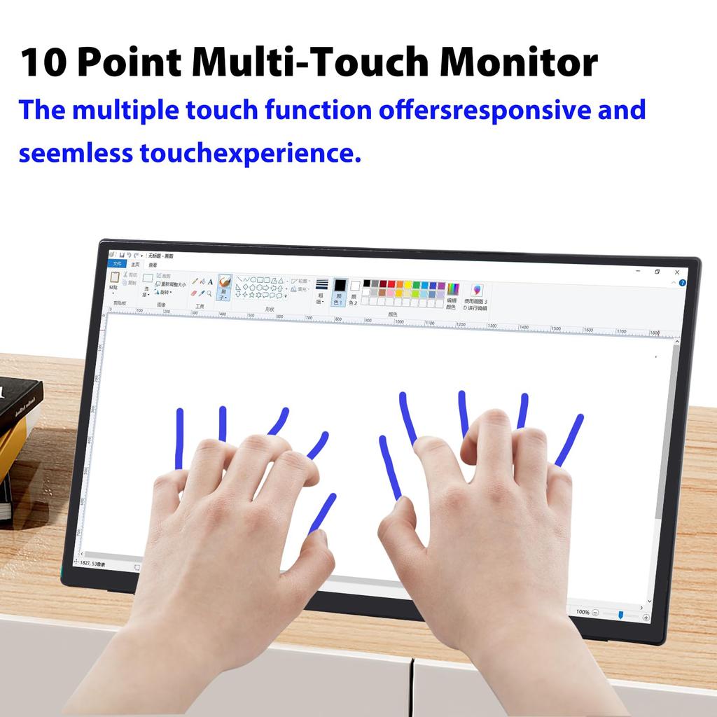 GeeekPi 1920x1080 Capacitive Touchscreen IPS Display Portable Screen Supports Installing Raspberry Pi 18.5" 100-120Hz Monitor, 5/4B/3B/3B+