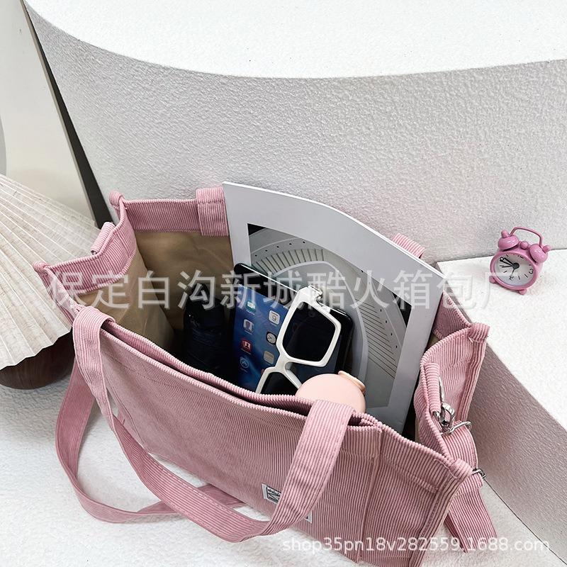 Computer bag corduroy shoulder bag handbag  new tote bag fashion messenger bag large capacity