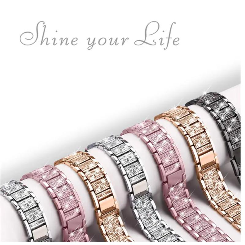 22mm 20mm Diamond Shiny Stainless Steel Strap for Redmi Watch 5 Active/lite Metal Bracelet for Samsung Galaxy Watch 7654 40/44MM