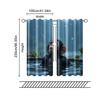 2 Pcs, Filtering Curtains (excluding Rods, Non-movable, Without Batteries) Playful Monkey In Bathtub for Use In Bedrooms and