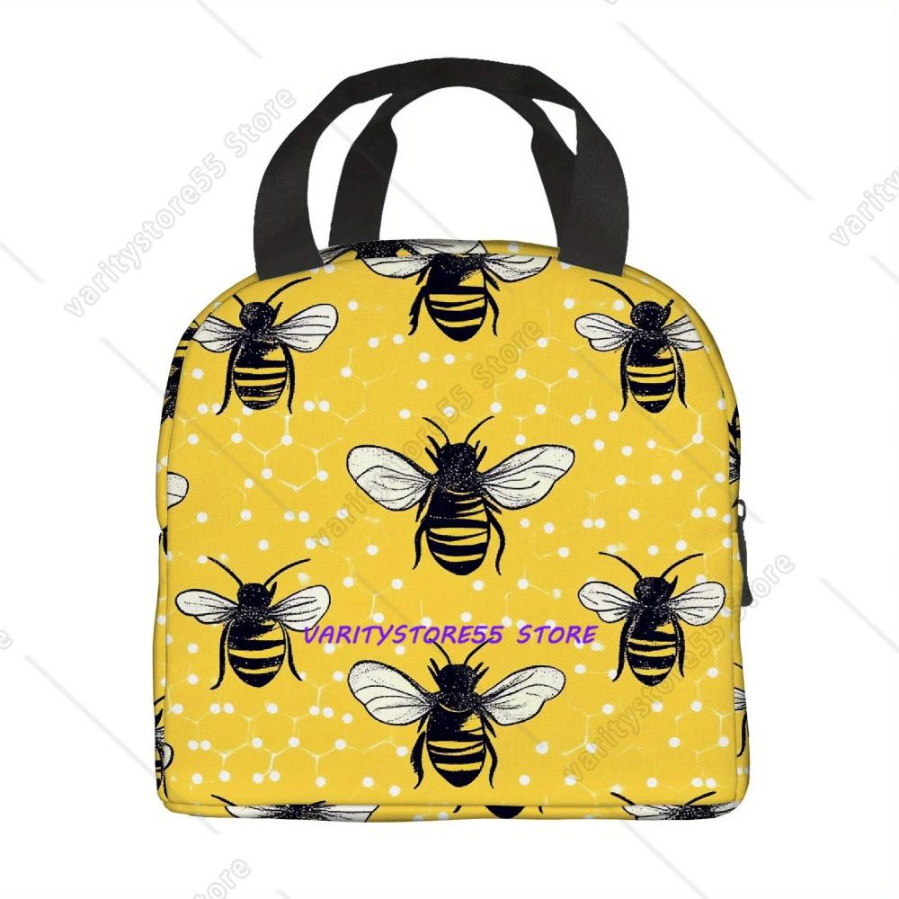 Gelbe Biene Lunchtasche Teenager Isoliert Kühlbox Lunchbox Behälter für Erwachsene Tragetasche Thermoskanne Tragbar Draußen