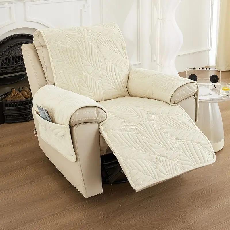 New Jacquard Recliner Slipcover With Side Pocket Furniture Protective Covers Removable Machine Washable Home Decor