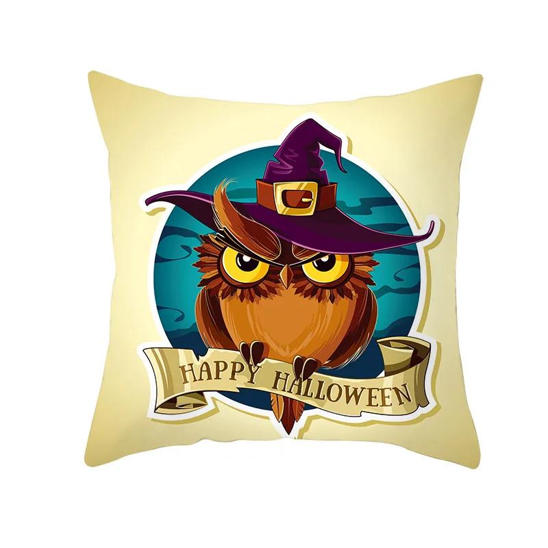 Halloween Horror Kürbis Fledermaus Druckmuster Kissenbezug Zuhause Wohnzimmer Sofa Dekoration Polyester Reißverschluss Kissen