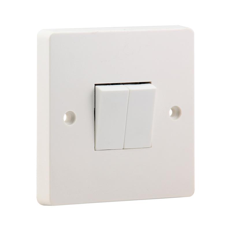 British Standard 86 Type Double Pole Double Throw Single Control Bakelite Two-Gang Two-Way Wall Switch