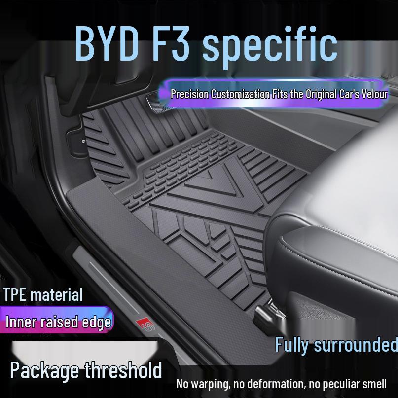 BYD F3 TPE Full Surround Waterproof Floor Mats with Door Sill Protection Single Layer Upgrade: TPE Mats