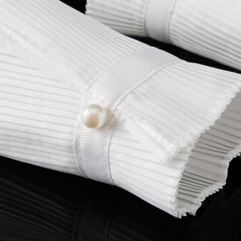 Elizabethan Ruffle Faux Collar Victorian Style Neck Ruff Shawl and Cuffs Set for Cosplay and Halloween Costume Accessory