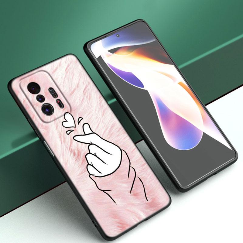 Funda de Teléfono Kpop Love On The Finger Para Xiaomi Mi A2 8 9 SE Note 10 10T 11 12 Lite 9T 11T 12S 12T Pro A3 6X 12X TPU Negra