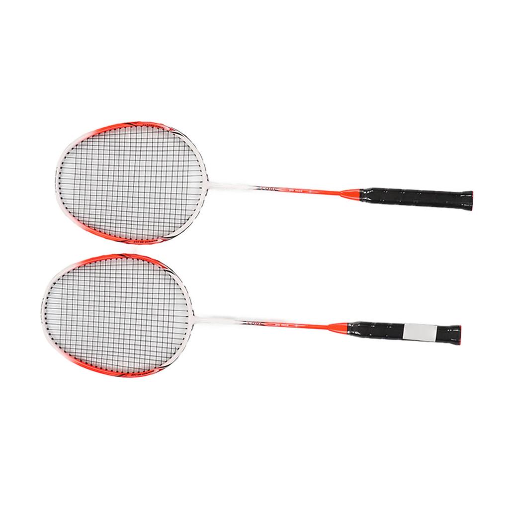 2PCS Badminton Rackets Alloyed Carbon Steel Integrated Badminton Racquet Set for Outdoor Sports Amateur