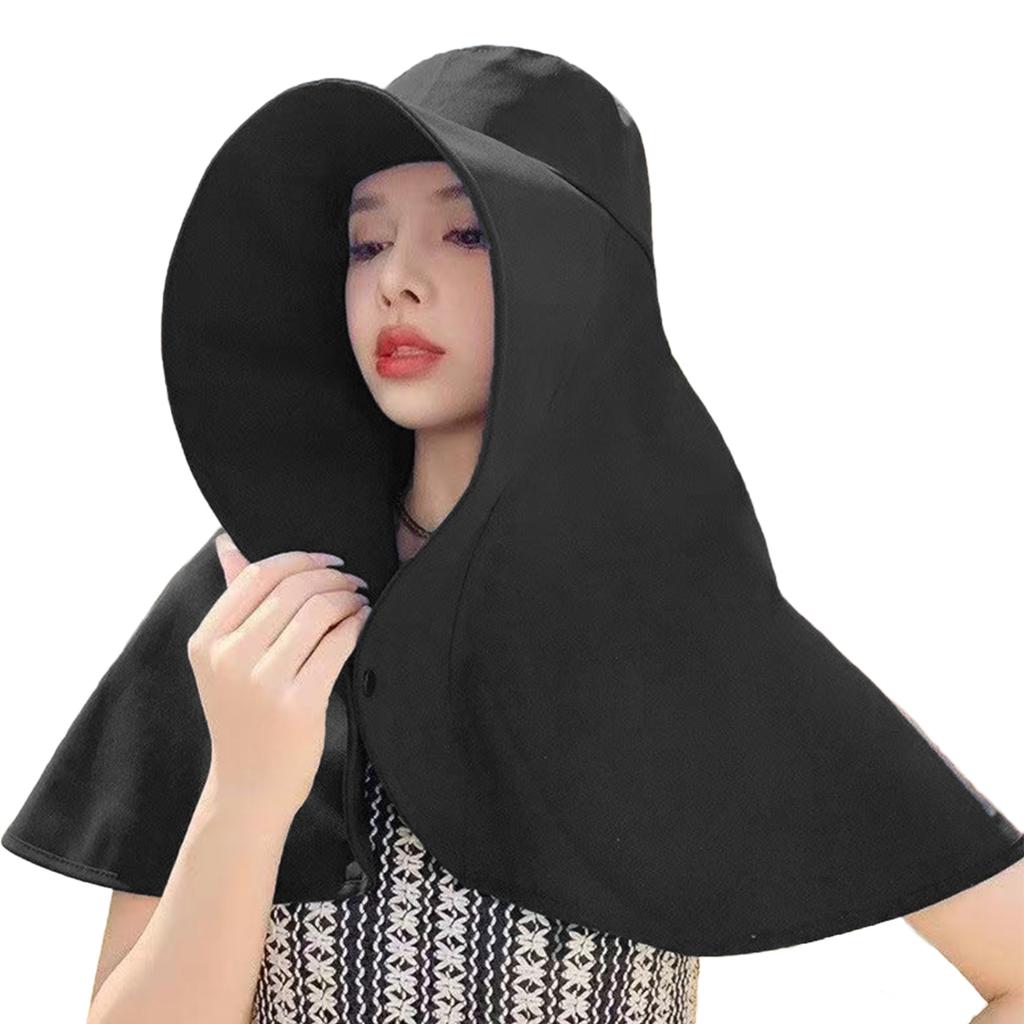 Sonnenschutzhut mit Nackenschutz Einfarbig Atmungsaktiv Breitkrempige Hüte für Reisen Urlaub Strand Spielen