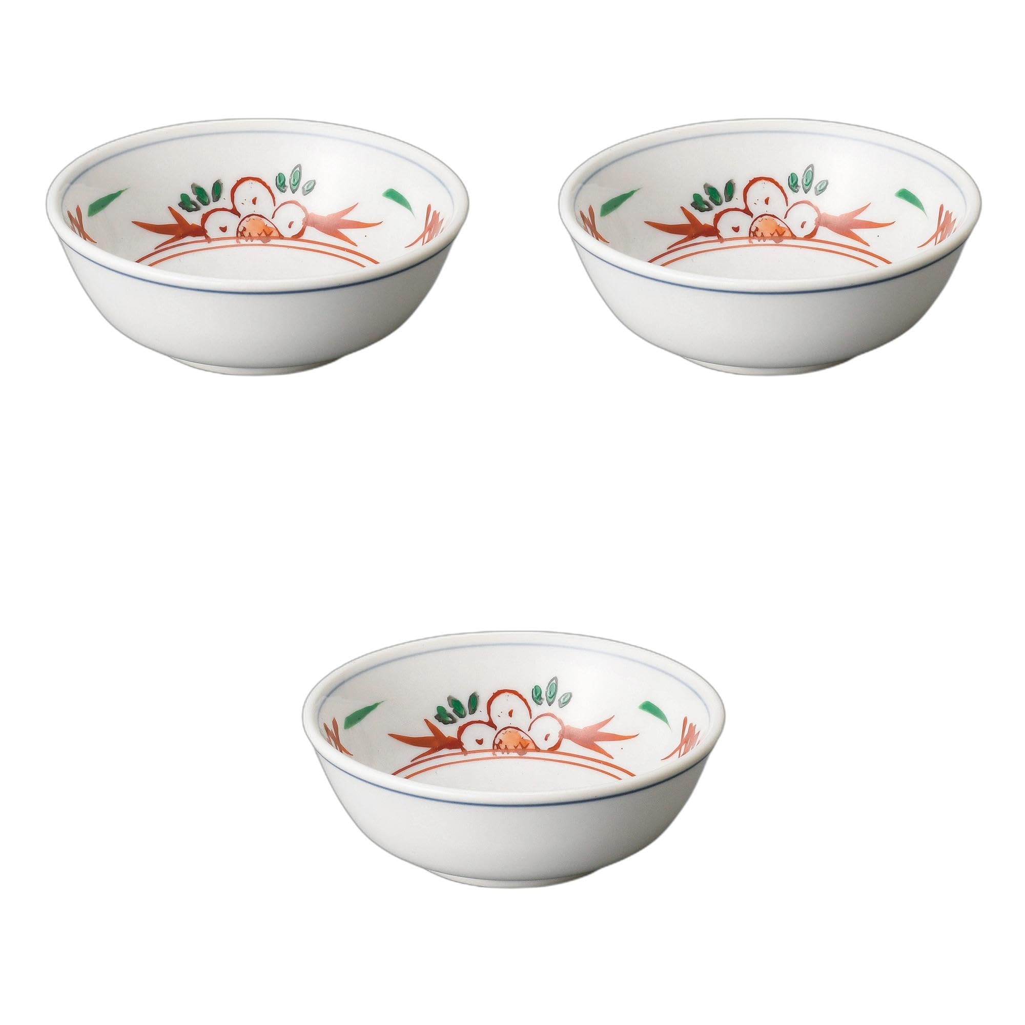 

Setomonohonpo (Setomonohonpo) Set of 3 Red Manreki 4.0 Ball Split Bowls [11.5 x 4.3cm] | Small Ceramic Bowls