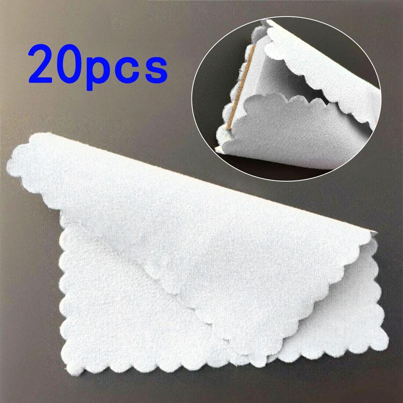 20pcs/Set White Microfiber Car Glass Coating Cleaning Waxing Cloths Soft Thin