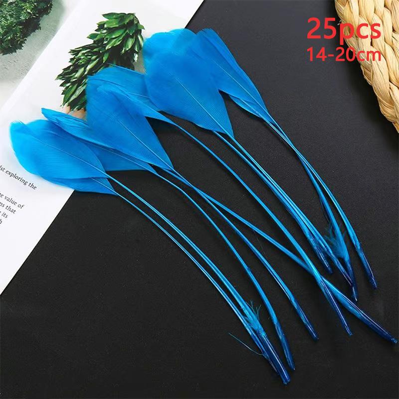14-20cm Goose Feathers Bulk 25pcs Long Decoration Thin Plumas White Black Mixed Colors Plume For Crafts Hat Vases Carnival House