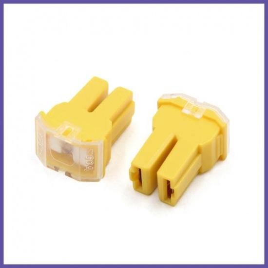 4pcs 60A Yellow Plastic Casing Female PAL Autotridge Fuse for Auto Auto Vehicle