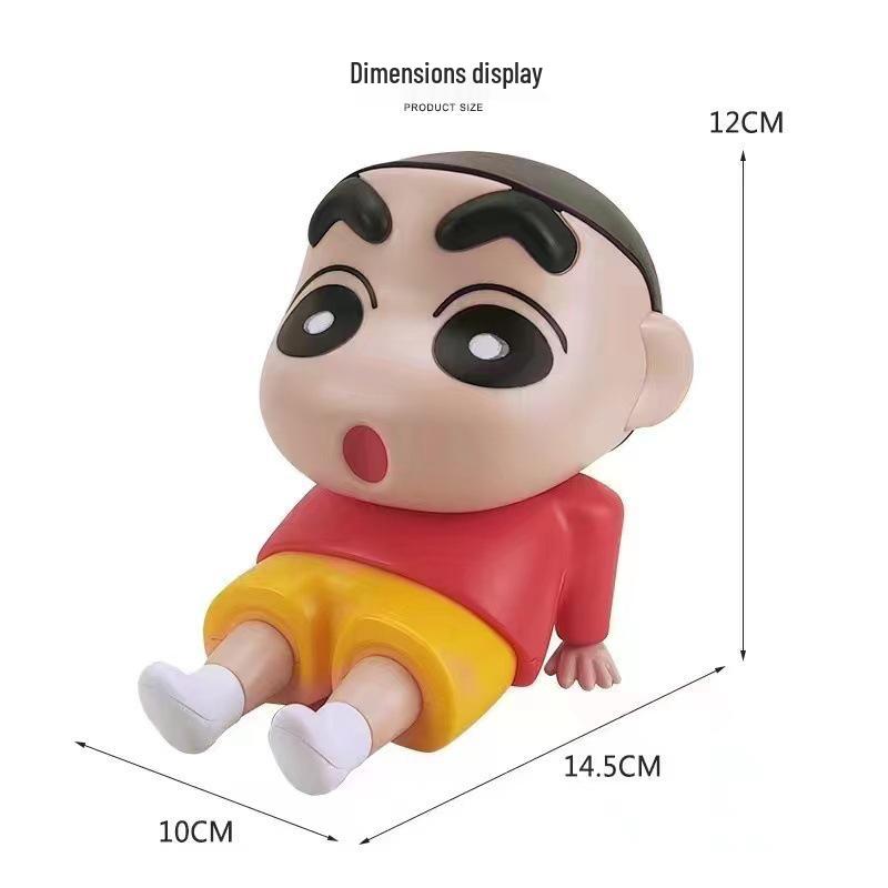 Crayon Shin-chan Desktop Phone Holder Figure - Cartoon Ornament Gift for Lazy Person or Live Streaming