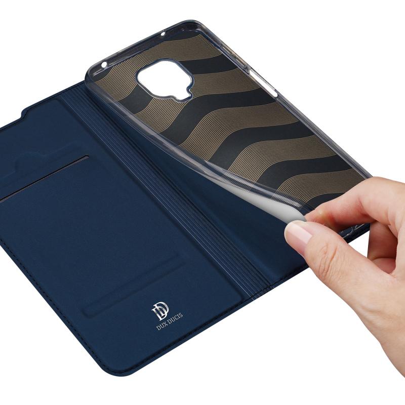 Stand Support DUX DUCIS Coque pour Xiaomi Redmi Note 9S Bleu Profond Porte-Cartes de Crédit Coque Redmi Note 9 Pro Fermeture Magnétique Premium Étui Housse en Cuir de Protection