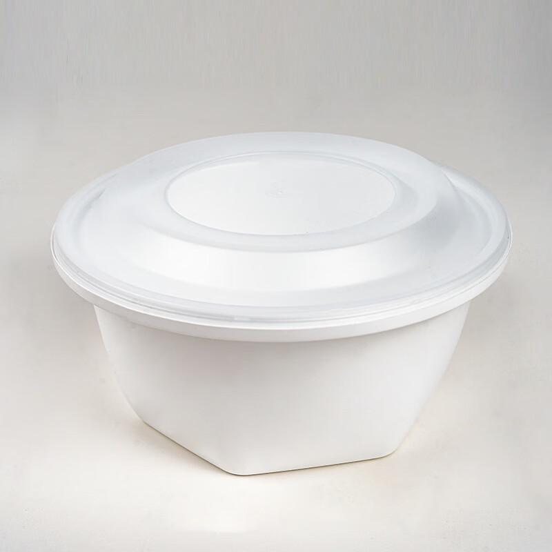 JingZhiFeng Thickened Disposable Round Food Containers with Locking Lids Round Tray