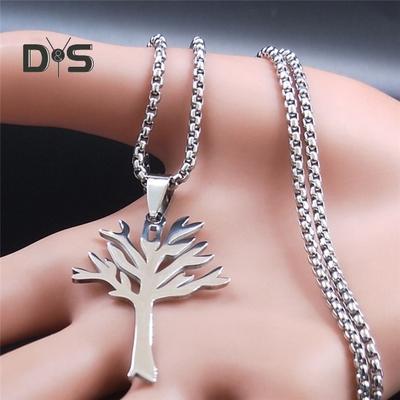 Unisex Naszyjnik Wisiorek Drzewo Życia Czysty Kolor Tytan Stal Polerowana Indywidualny Kobiety Mężczyźni Biżuteria na szyję Klub Impreza Naszyjnik