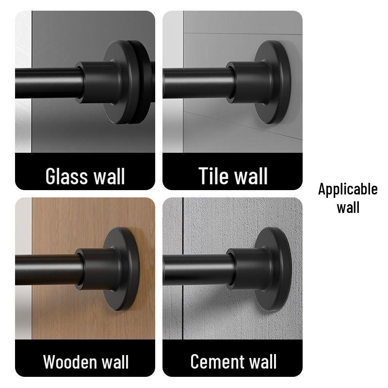 Telescopic No-Drill Shower & Curtain Rod with High Load Bearing Capacity