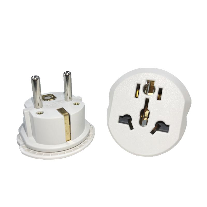EU Plug Adapter US Plug To EU Plug 16A 250V Travel Adapter Converter 2 Round Korea Socket Universal Portable Wall Socket Adapter