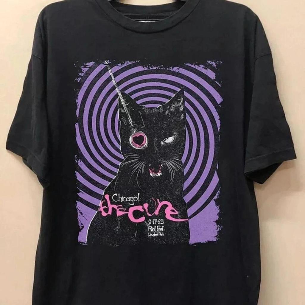 Rock Band The Cure Rock Band Classic Poster Graphic Print T-shirt Men Women Oversized Short Sleeve O-neck Cotton Top Streetwear Harajuku Fashoin Tee