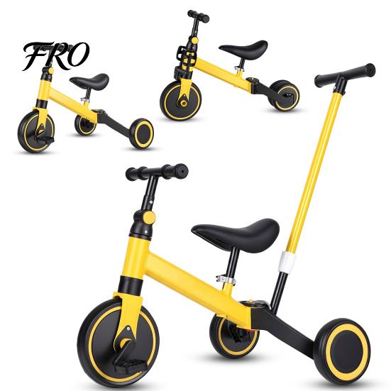 Kids Trike Balance Bike, Toddler Tricycle with Push Handle for 1-3 Year Old, 2 In 1 Kid Bike Birthday Gift and Toy Boys Girls, Adjustable Handlebars