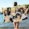 Anime K-On Mikrofaser Bedrucktes Strandtuch Bergsteigen Yoga Strand Schwimmen Laufen Saugfähiges Weiches Handtuch